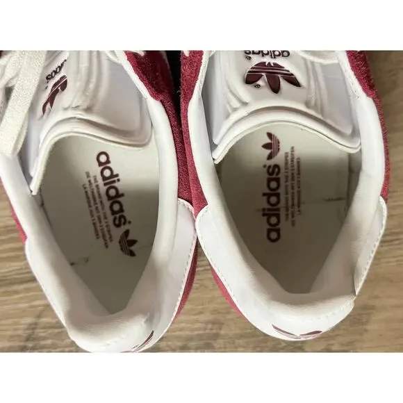 adidas Gazelle Shoes Collegiate Burgundy/White Size Mens 6 / Womens 7